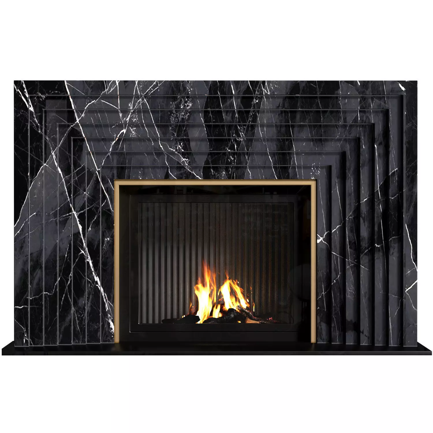 Marble Fireplace modern ArtDeco 3D model_0