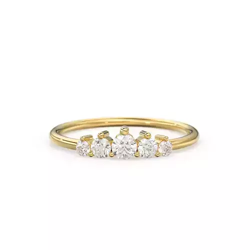 5 Stone Diamond Cluster Wedding Ring Anniversary Band Jewelry