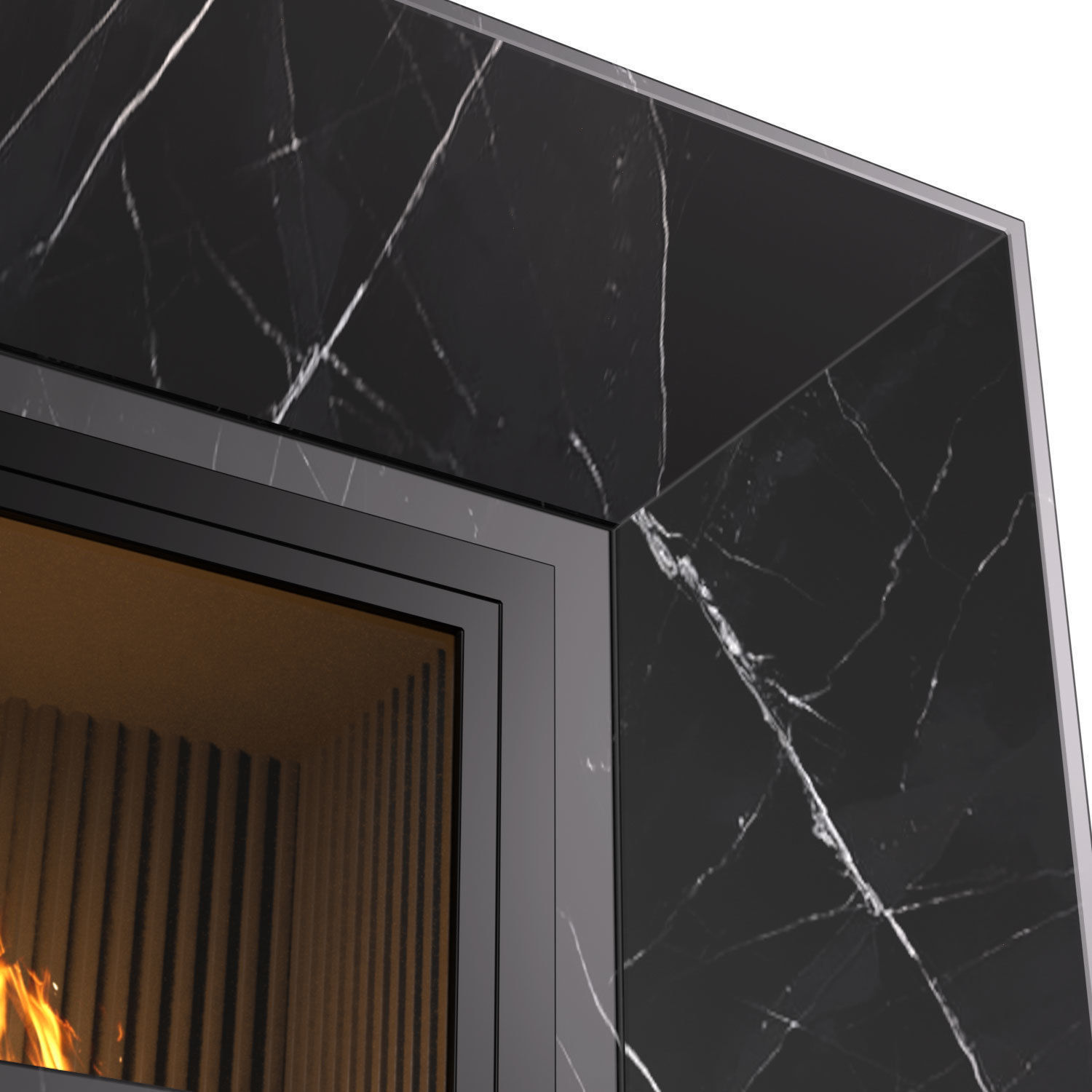 Marble Fireplace modern ArtDeco 3D model_3
