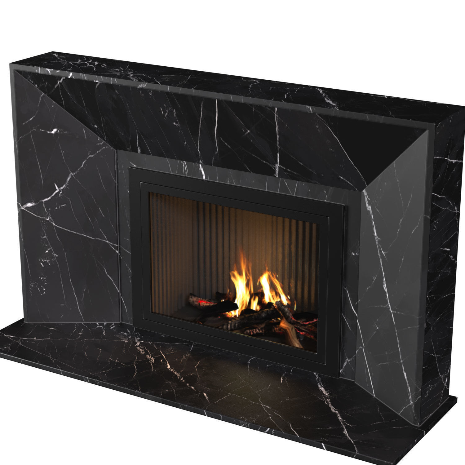 Marble Fireplace modern ArtDeco 3D model_2