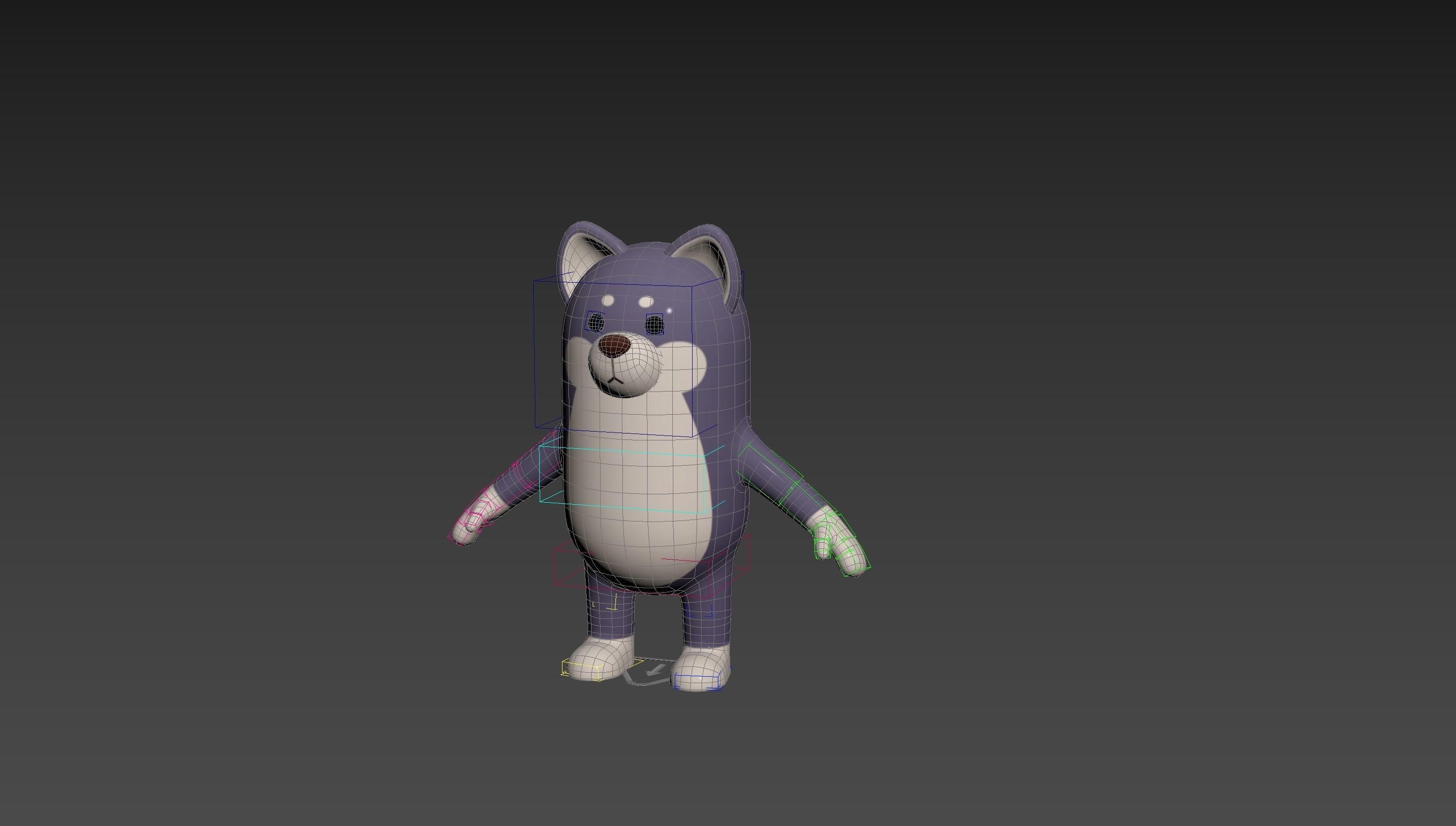 Rigged Wolf Character 3D model_17