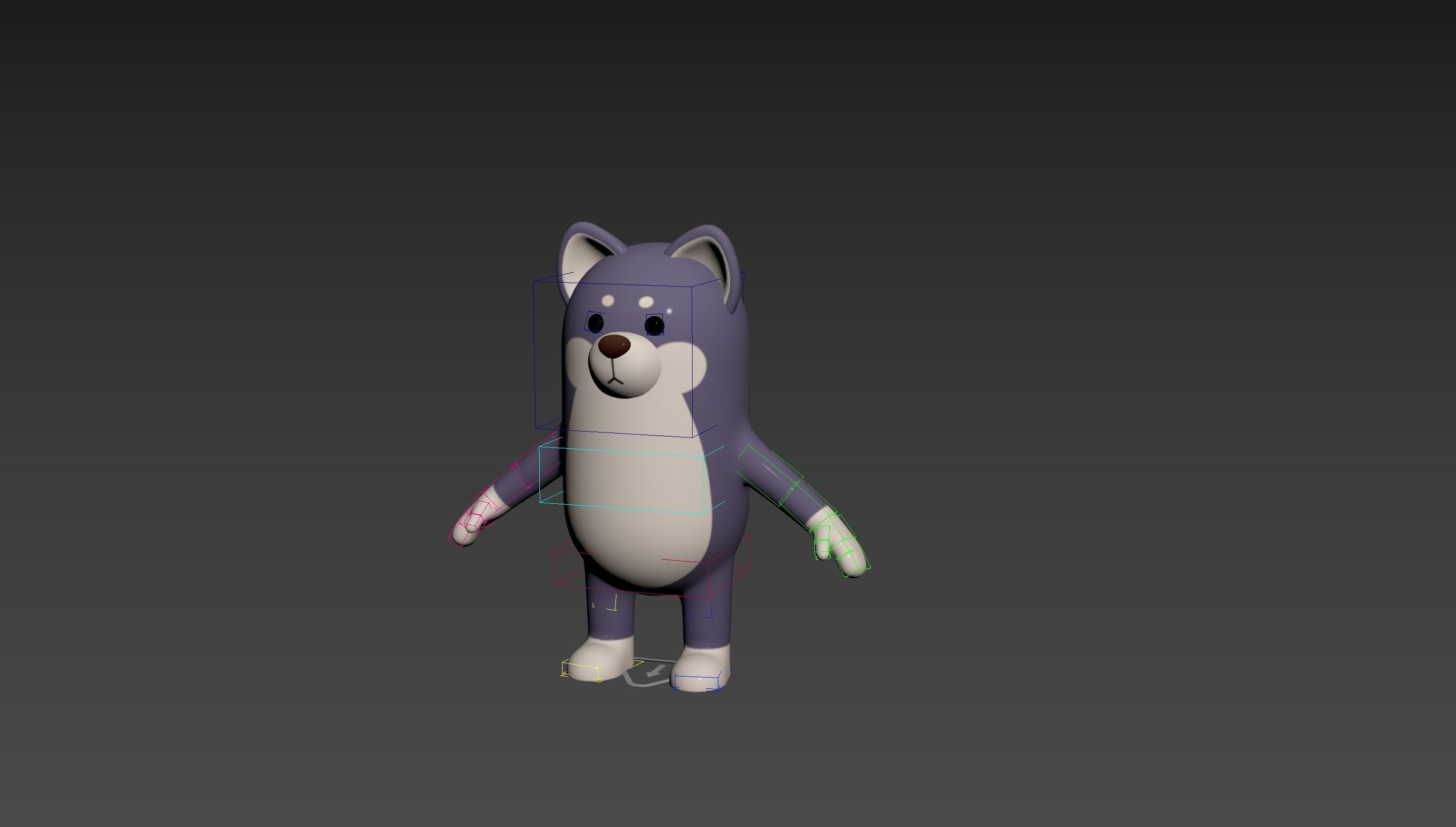 Rigged Wolf Character 3D model_12