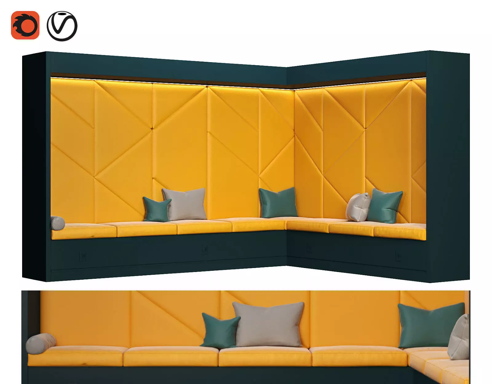 Restaurant and Office Lobi Seating 15 3D model