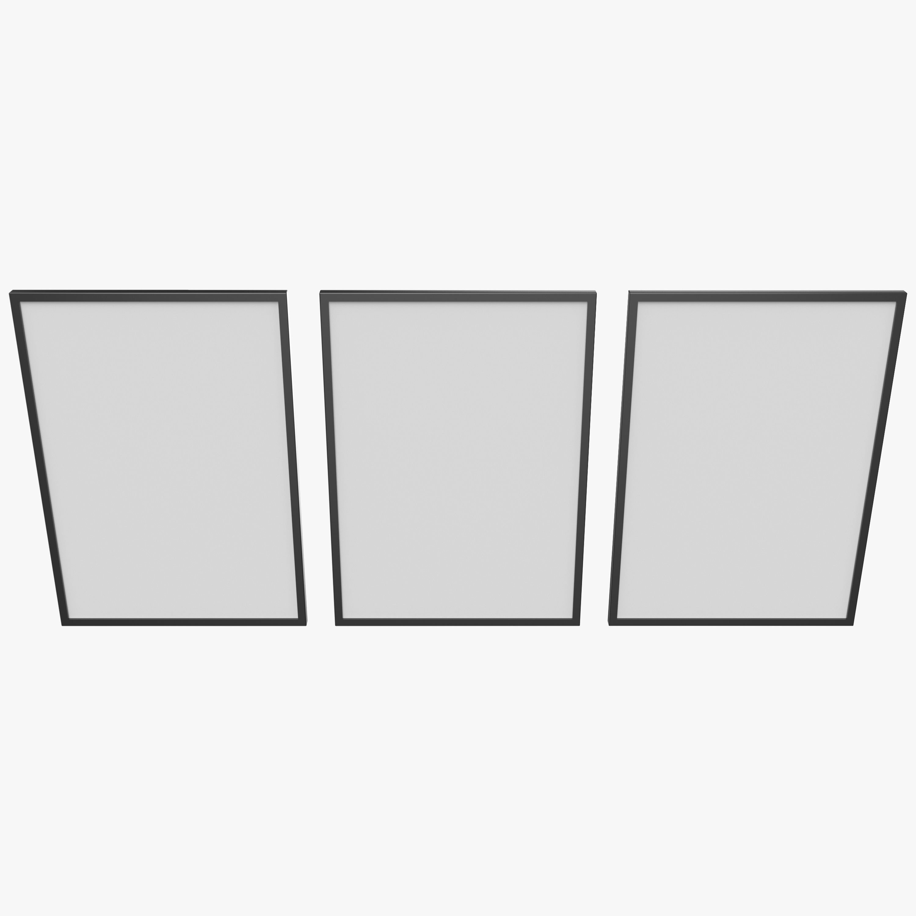 Modern Multicolored Red Blue Abstract Wall Art Canvas Paintings 3D model_4