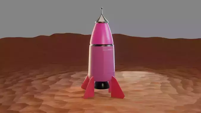 Low Polly 3D Rocket
