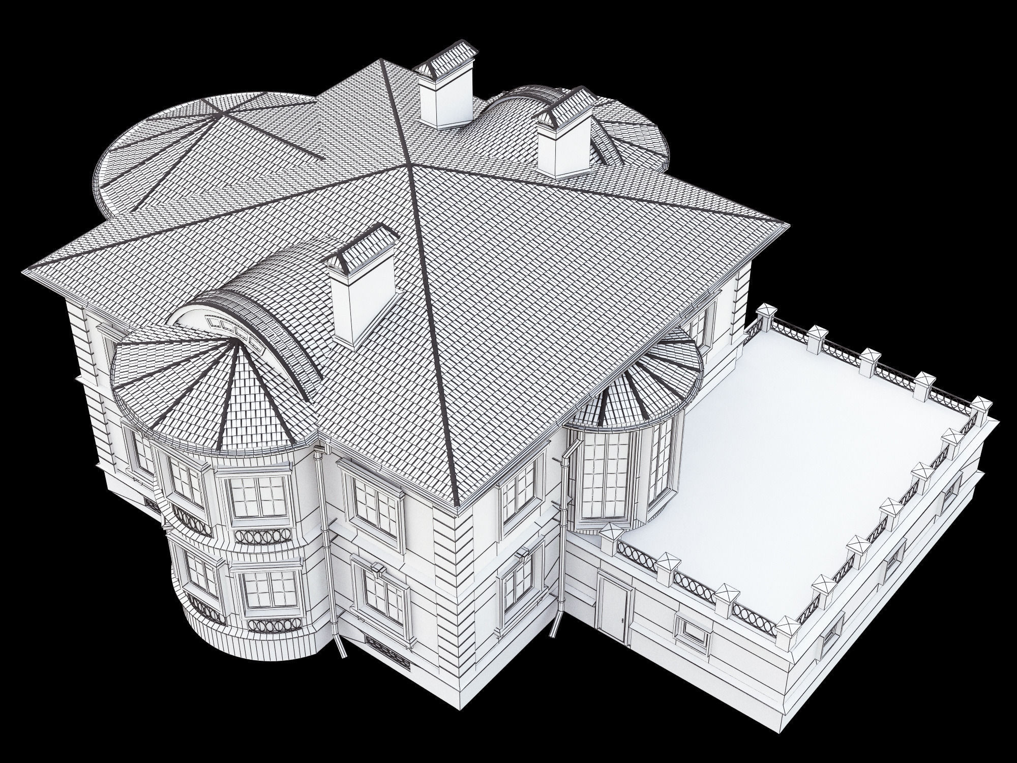 Cottage house 3D model_19