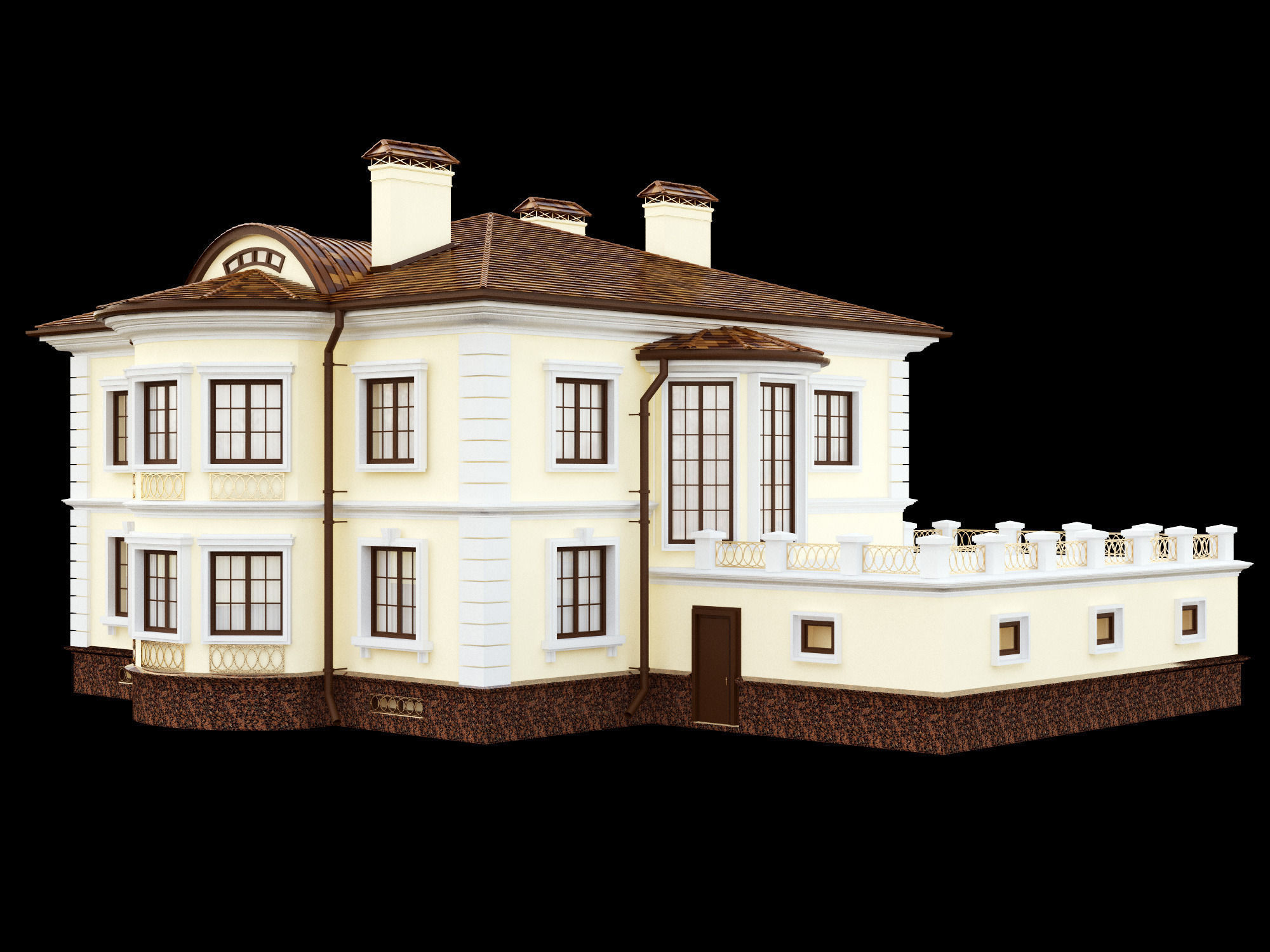 Cottage house 3D model_1