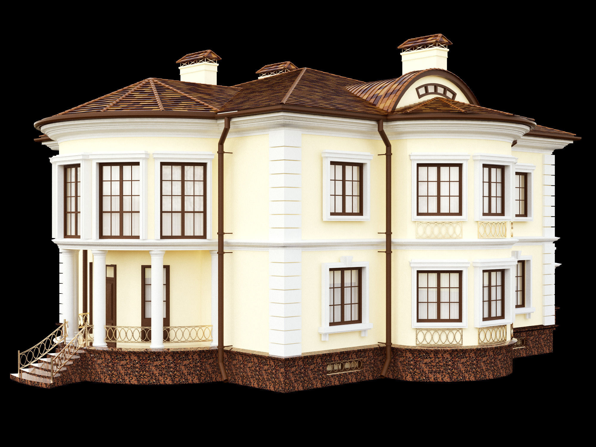 Cottage house 3D model_7