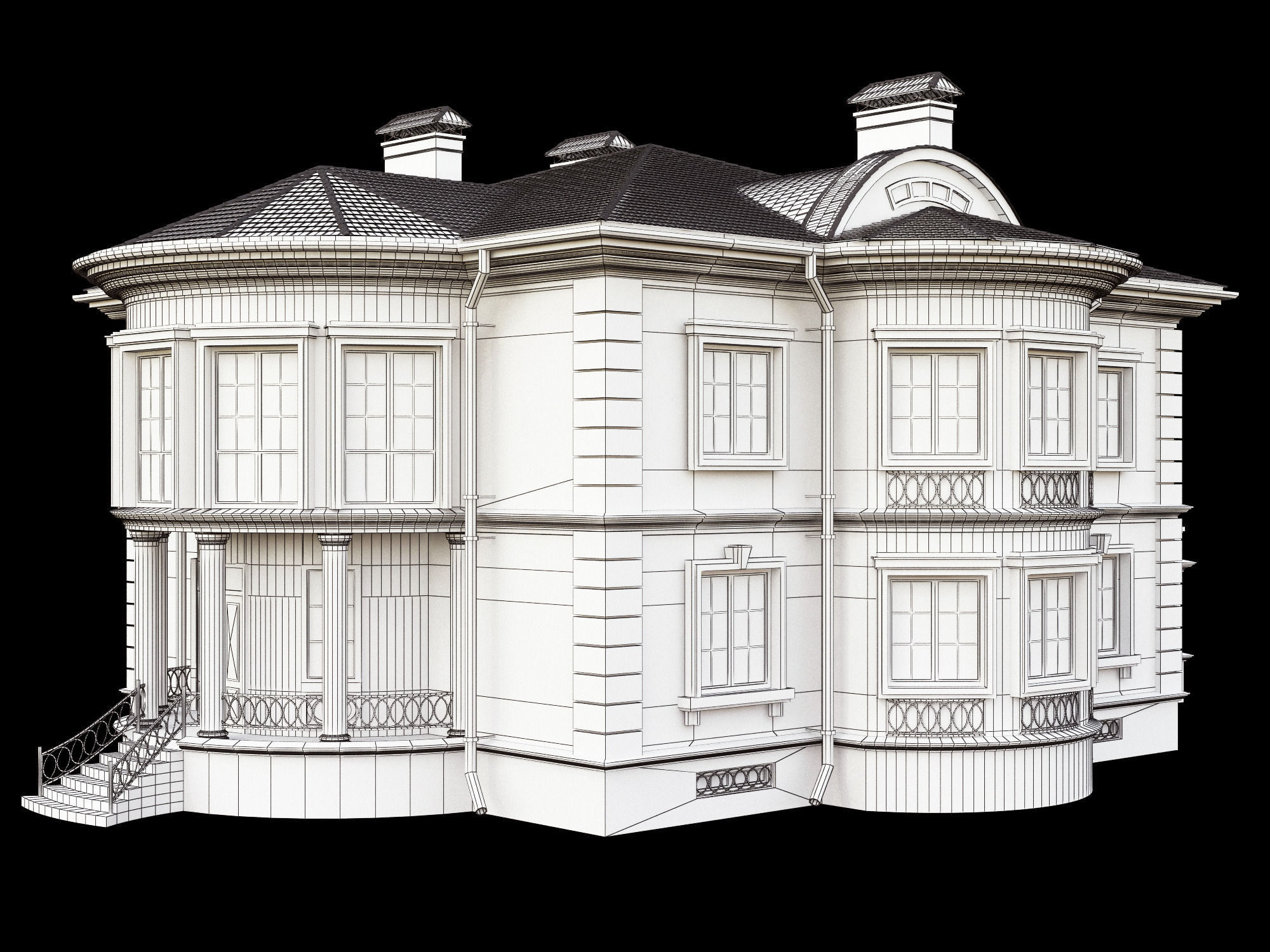 Cottage house 3D model_17