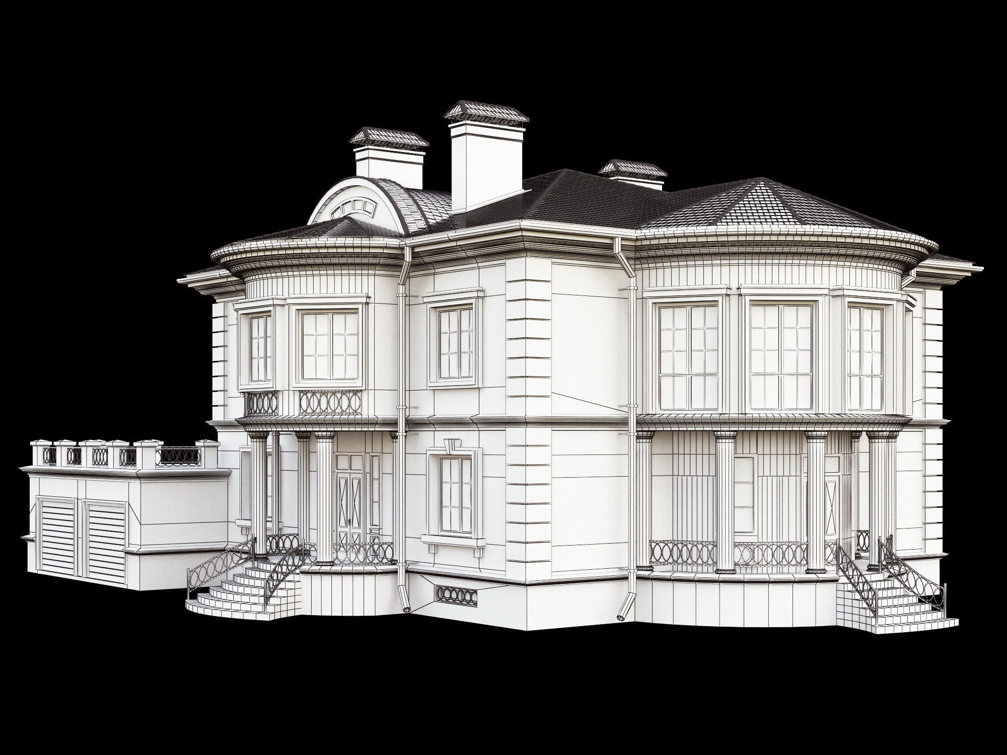 Cottage house 3D model_13