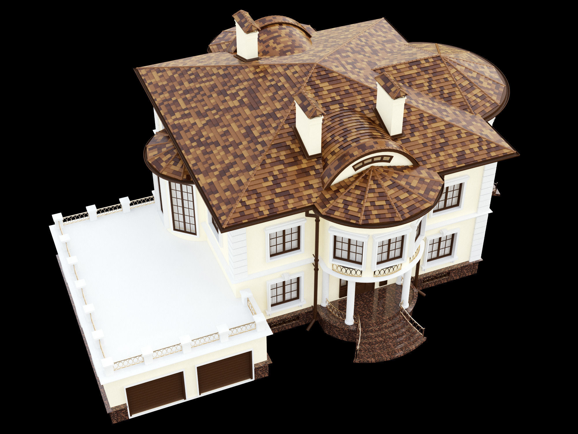 Cottage house 3D model_10