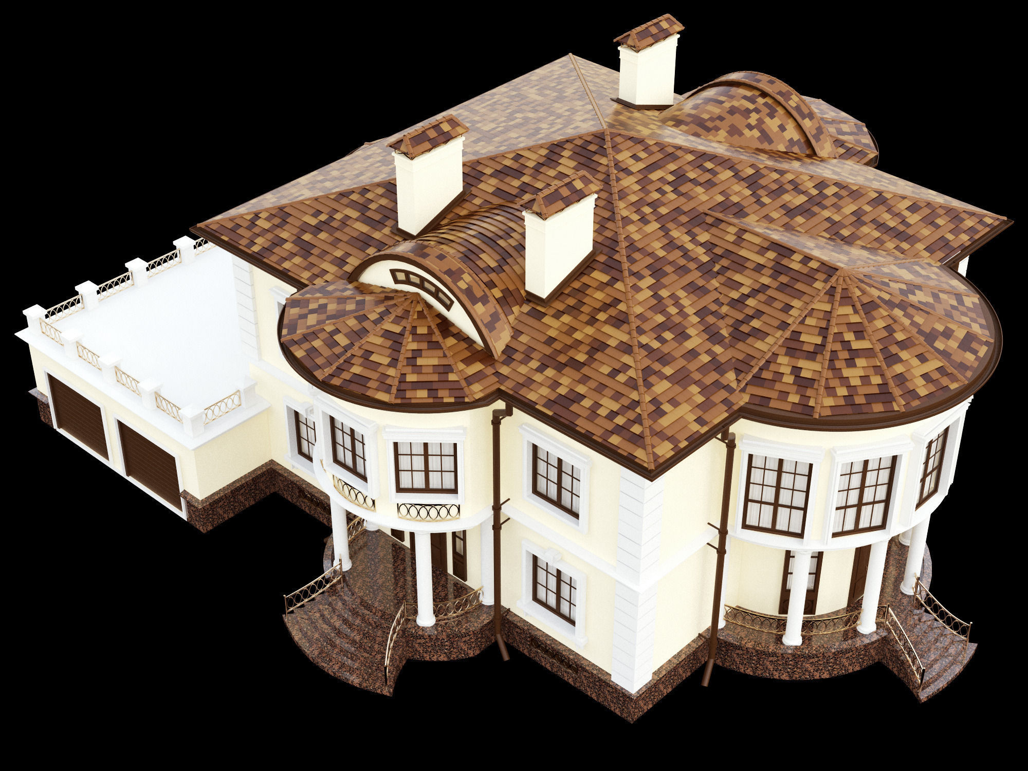 Cottage house 3D model_9