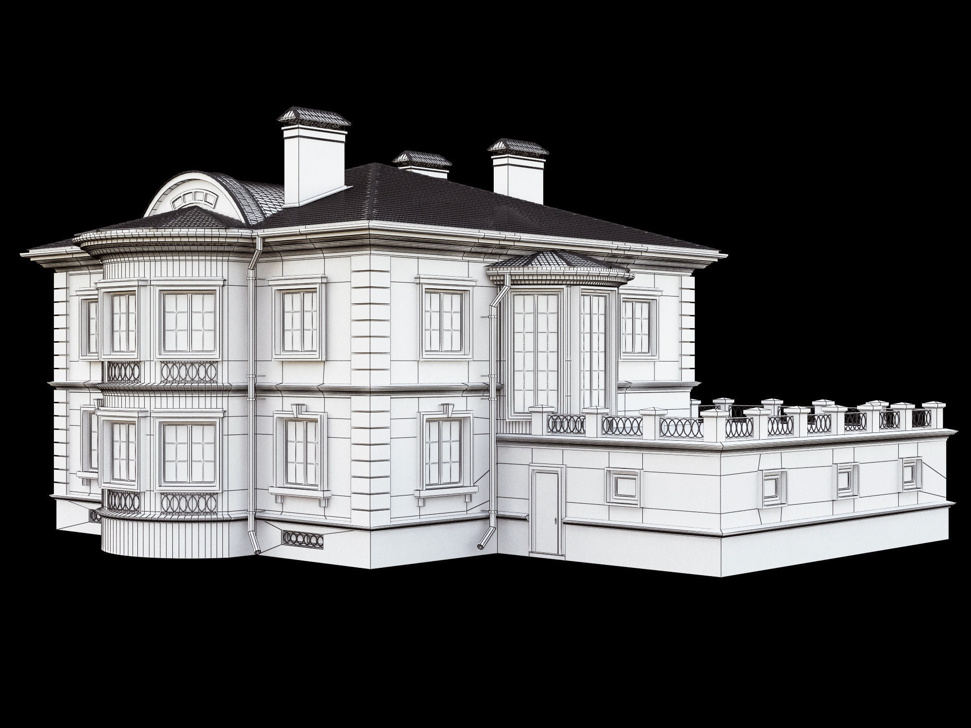 Cottage house 3D model_11