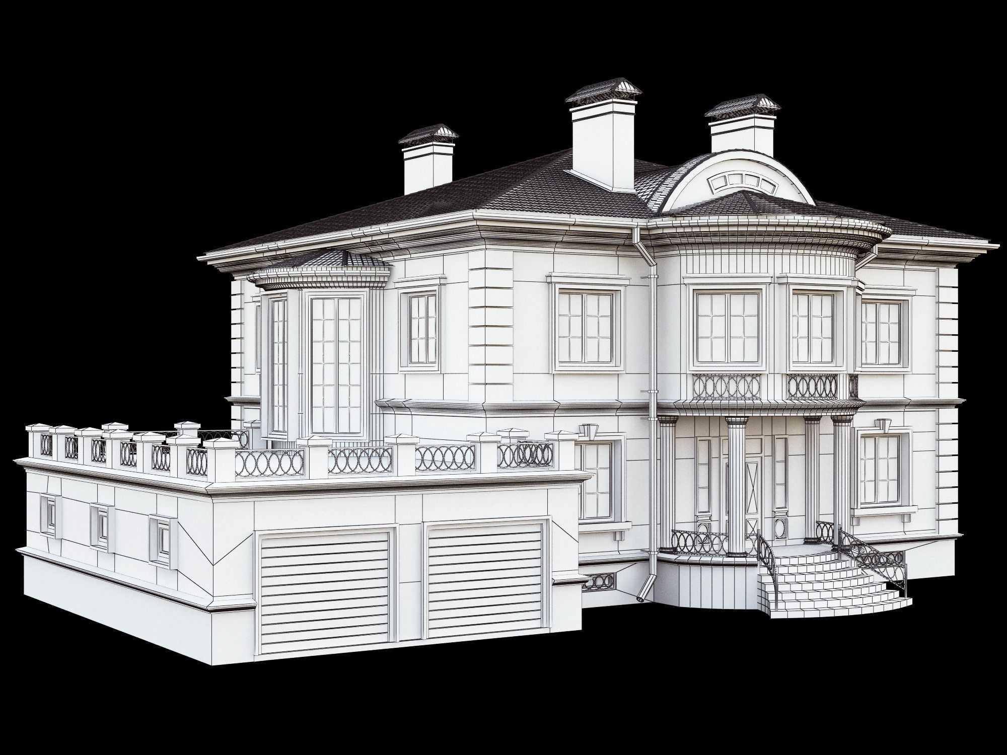 Cottage house 3D model_12