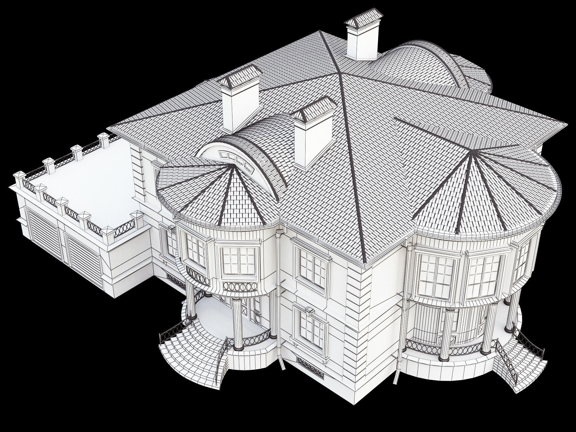 Cottage house 3D model_18