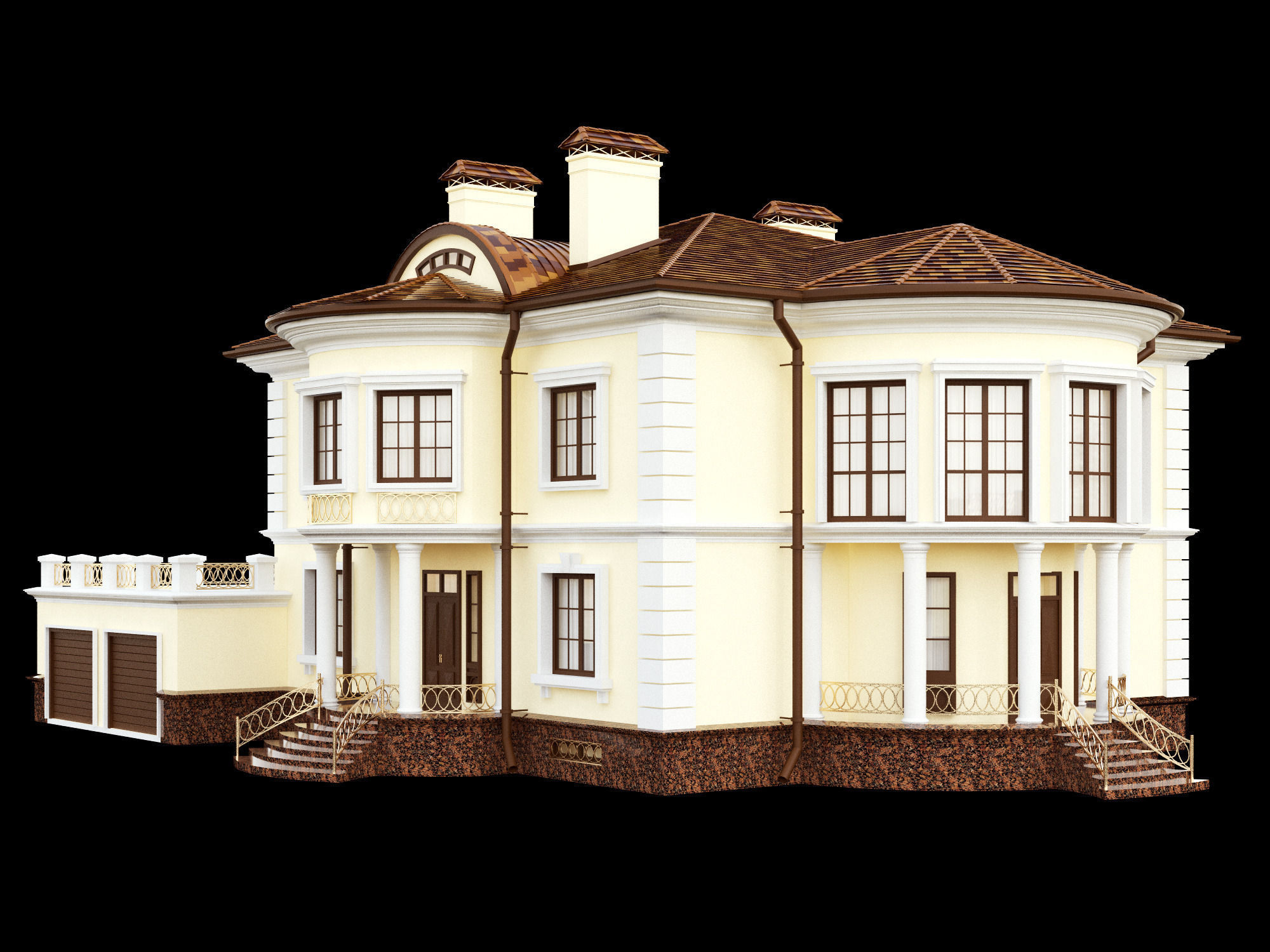 Cottage house 3D model_2