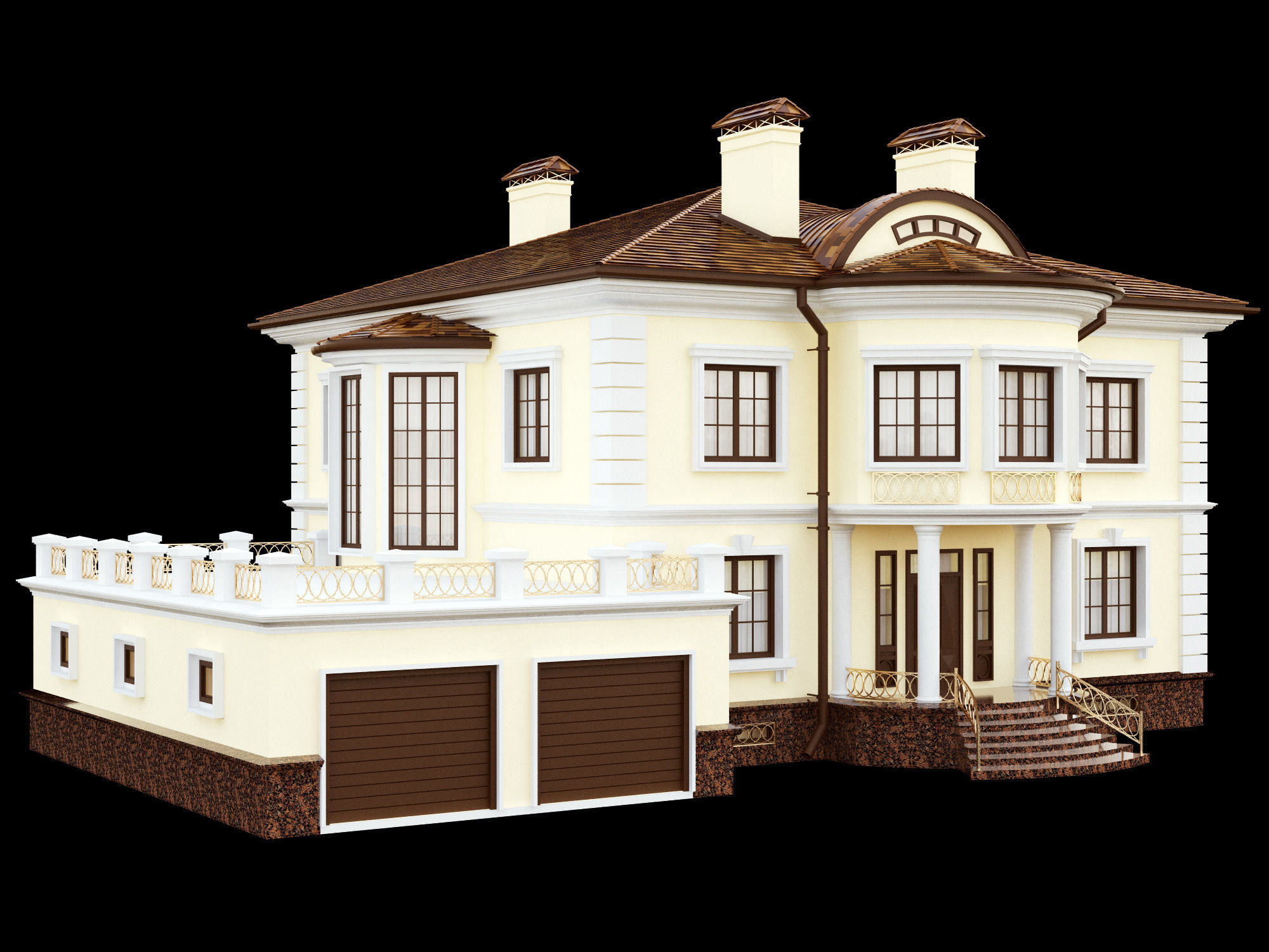 Cottage house 3D model_3