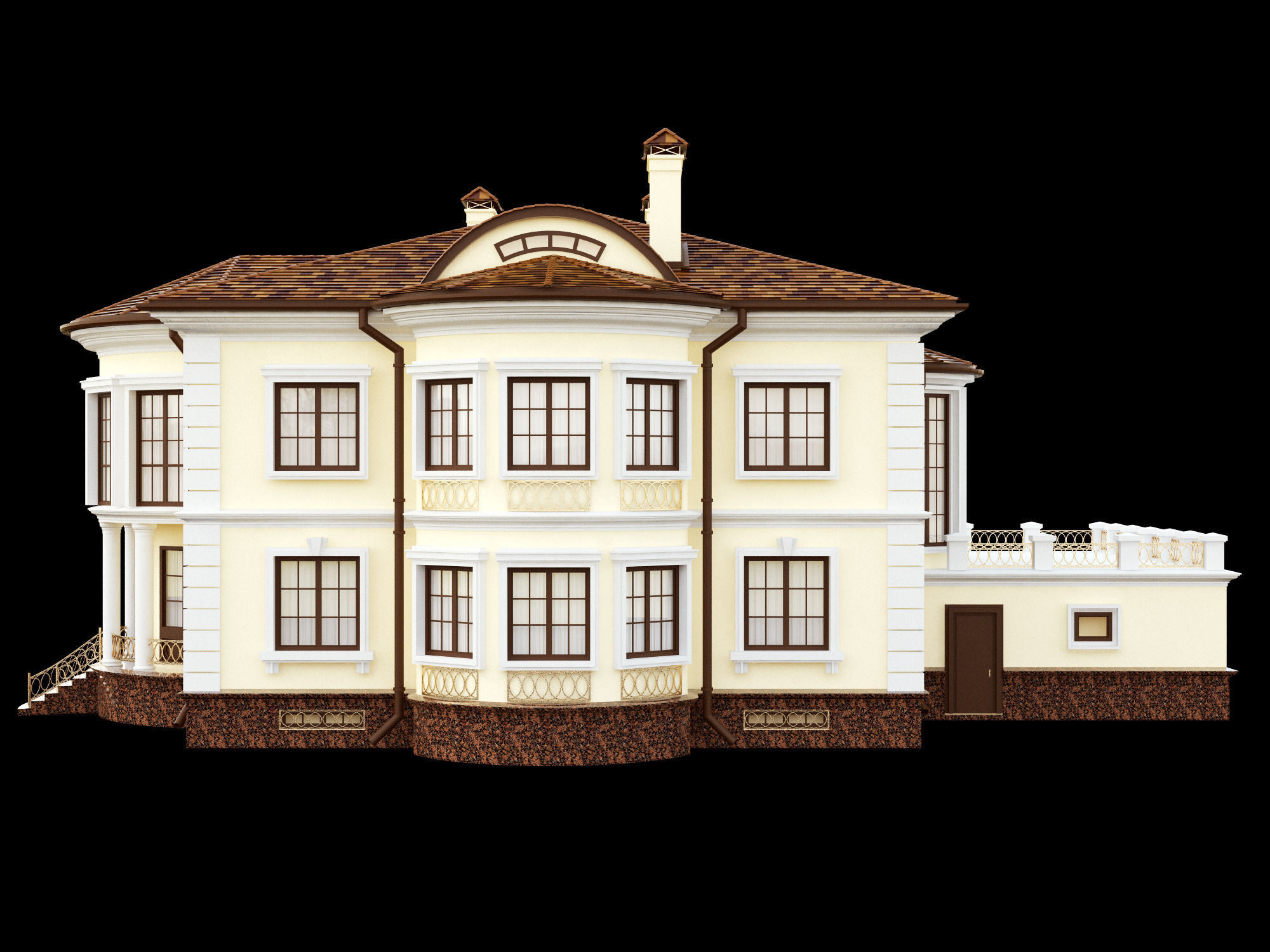 Cottage house 3D model_4
