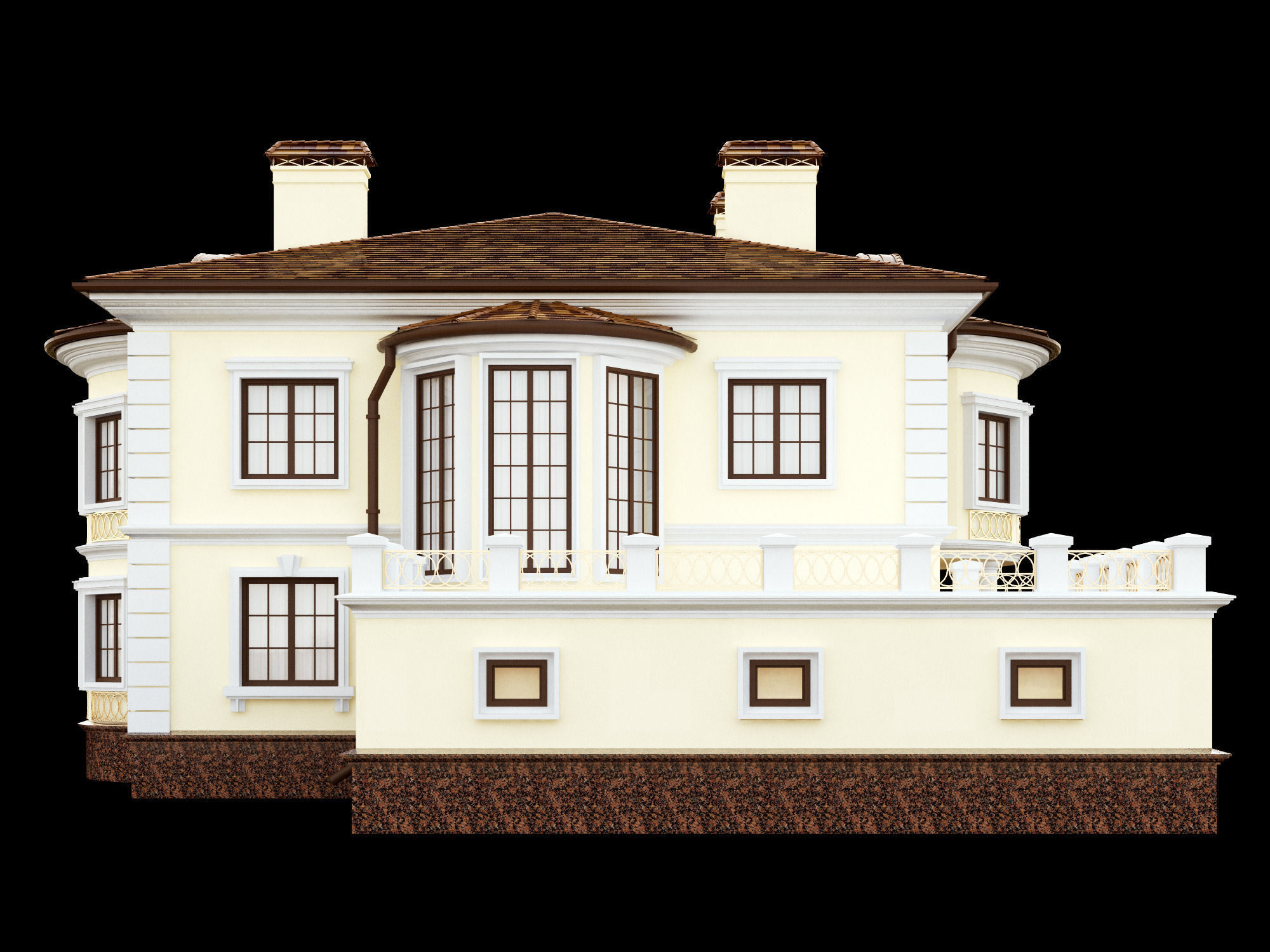 Cottage house 3D model_6