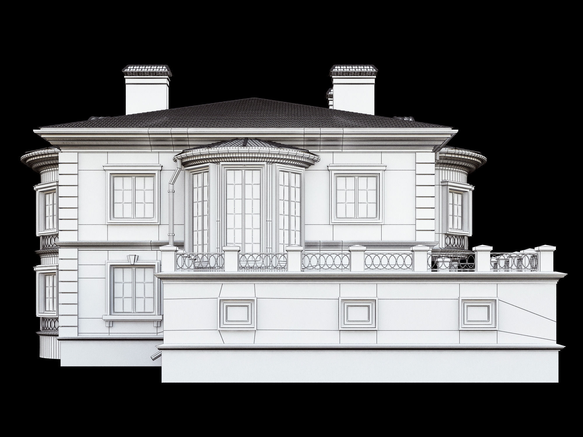 Cottage house 3D model_16