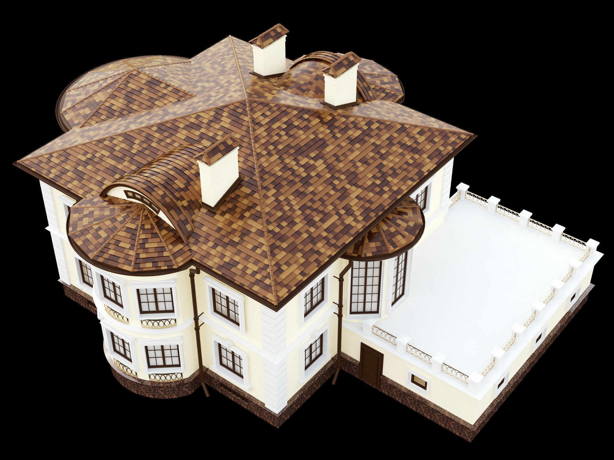 Cottage house 3D model_8