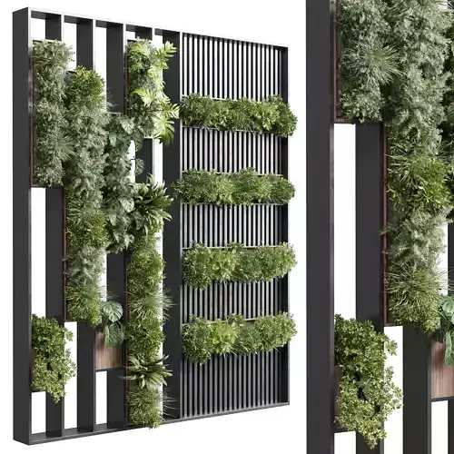 plants set partition in wooden frame Vertical graden 46