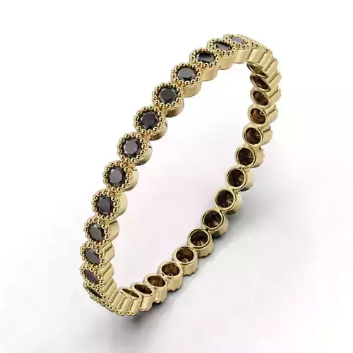 Women Ring With Round Stones And Milgrain