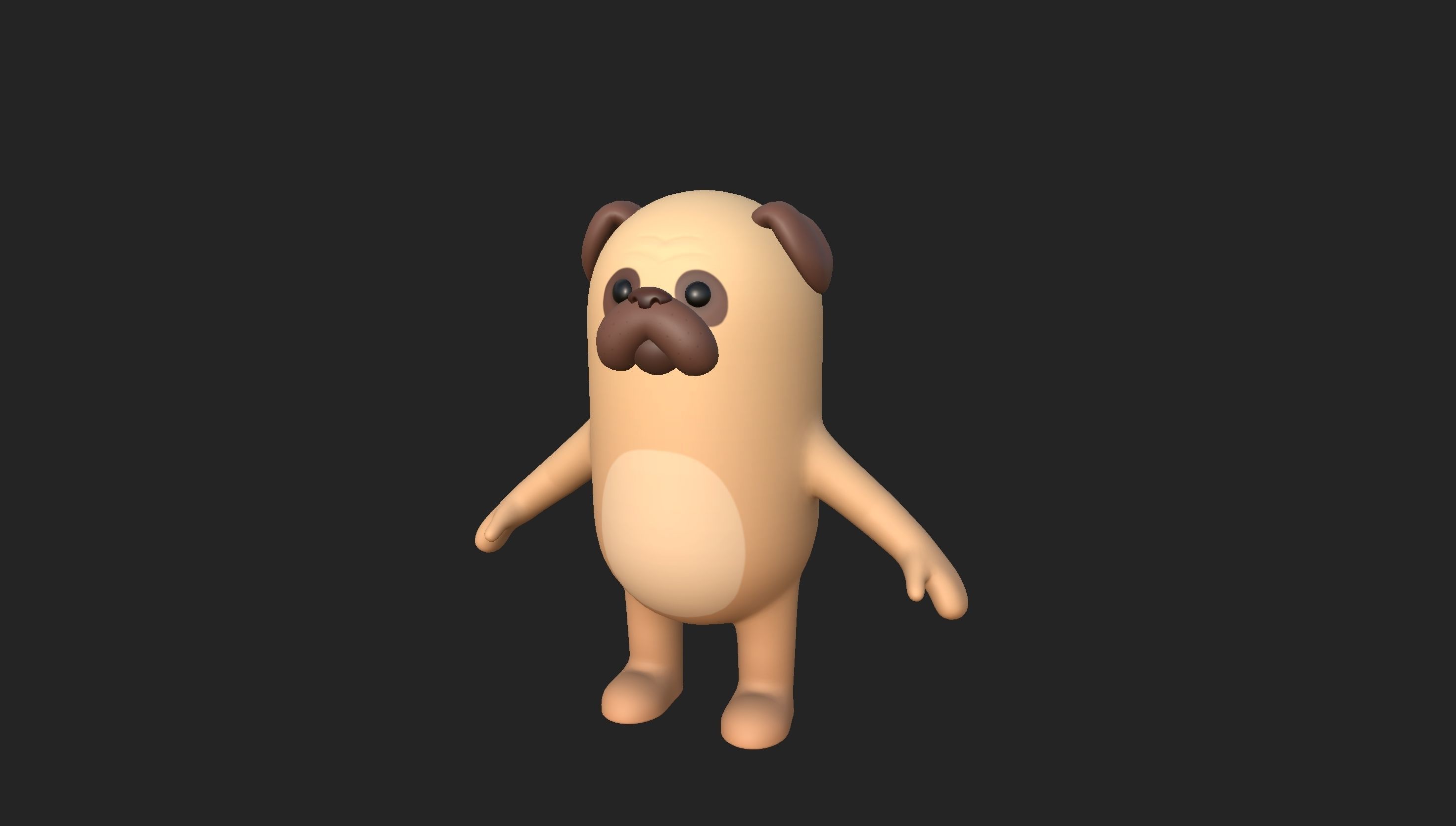 Pug Dog Character 3D model_30