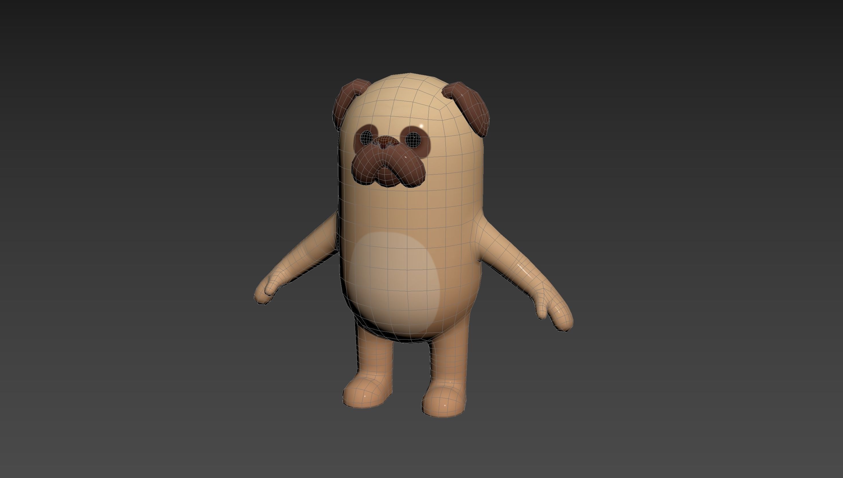 Pug Dog Character 3D model_11