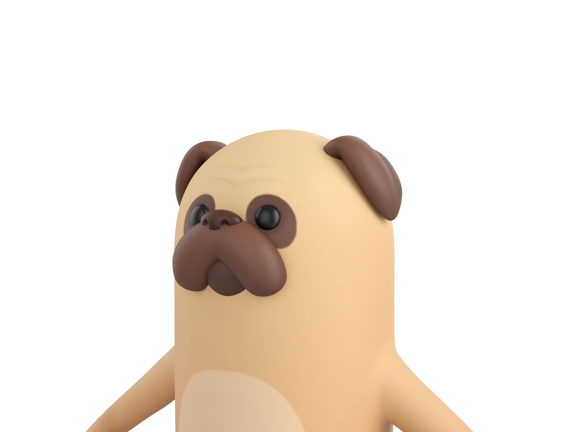Pug Dog Character 3D model_9