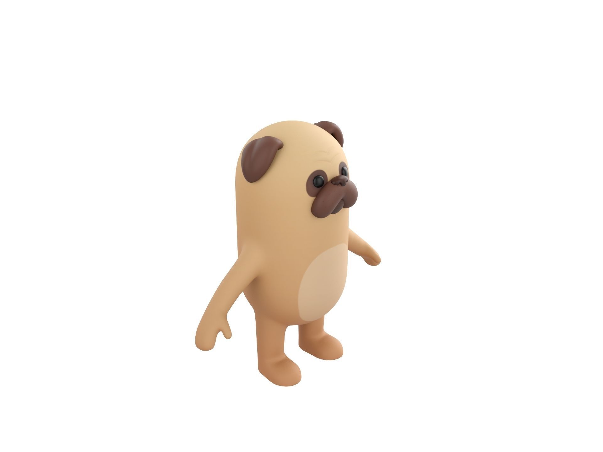 Pug Dog Character 3D model_2