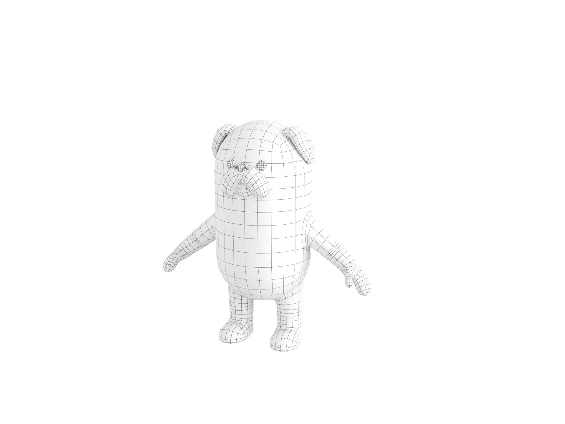 Pug Dog Character 3D model_31