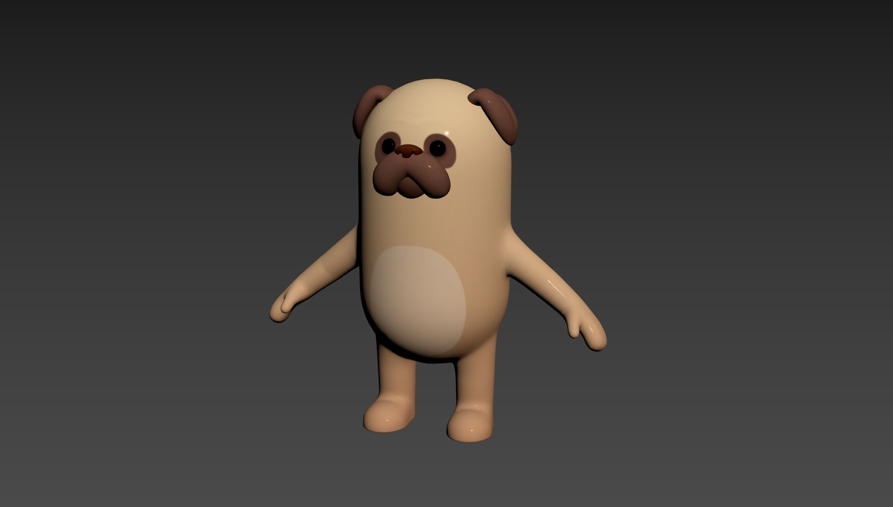 Pug Dog Character 3D model_10