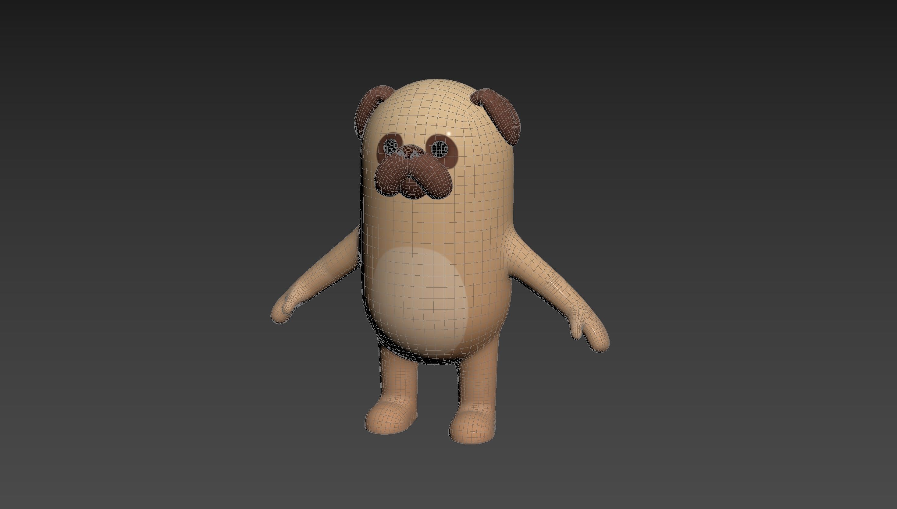 Pug Dog Character 3D model_12