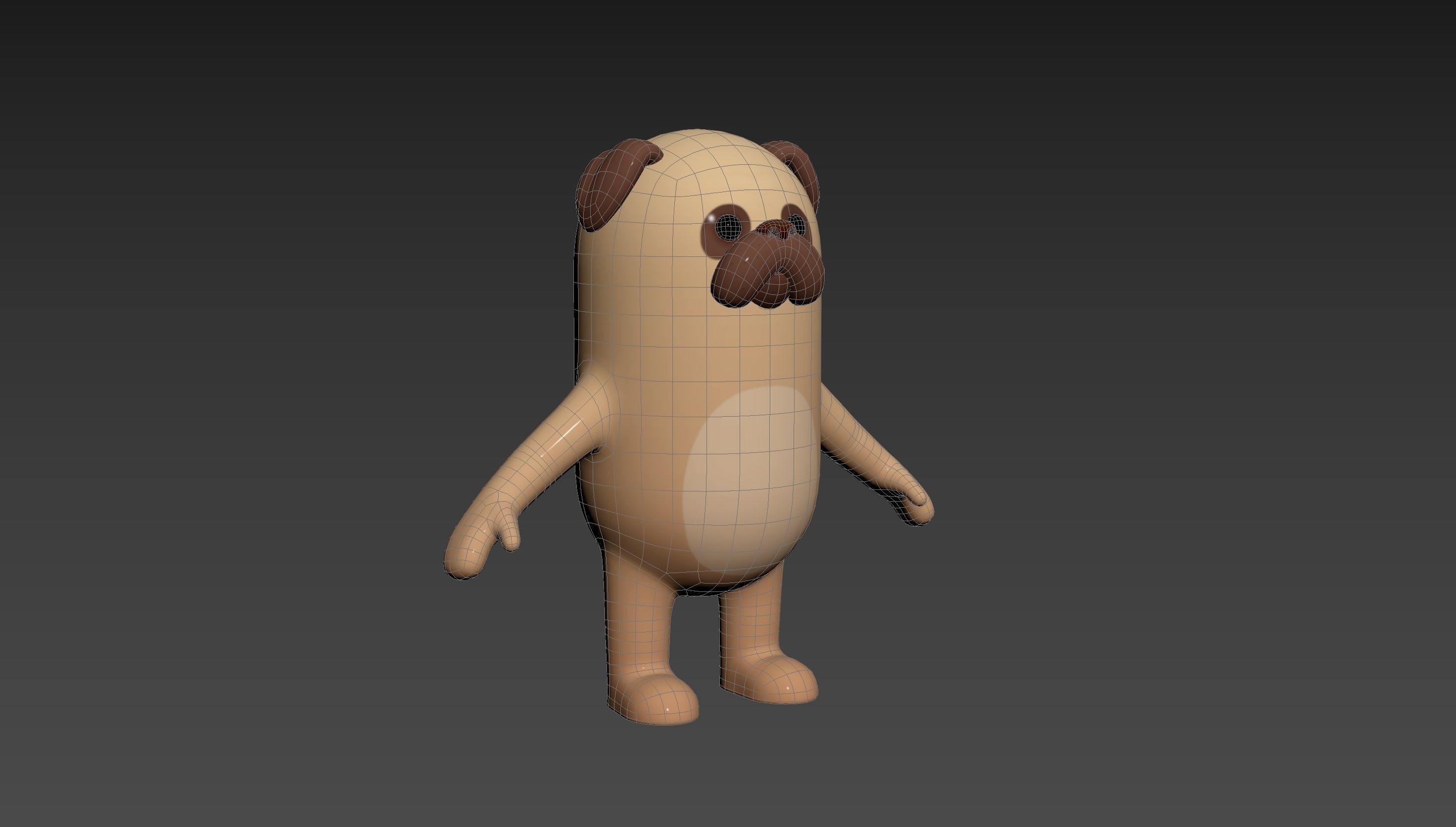 Pug Dog Character 3D model_14