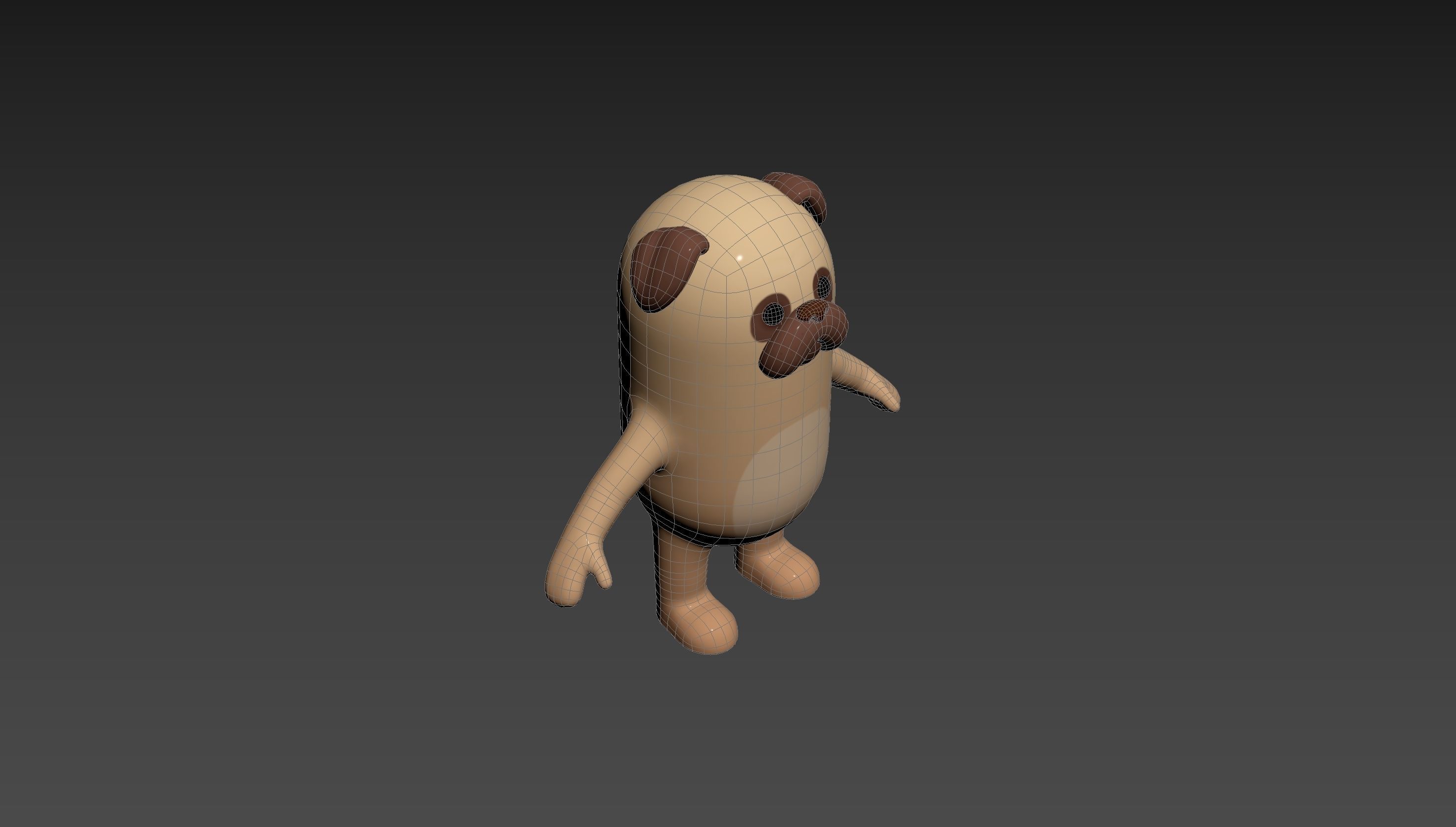 Pug Dog Character 3D model_16