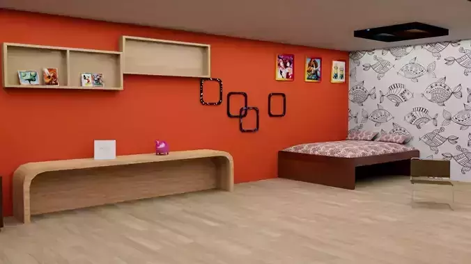 3D Bedroom room design for kids
