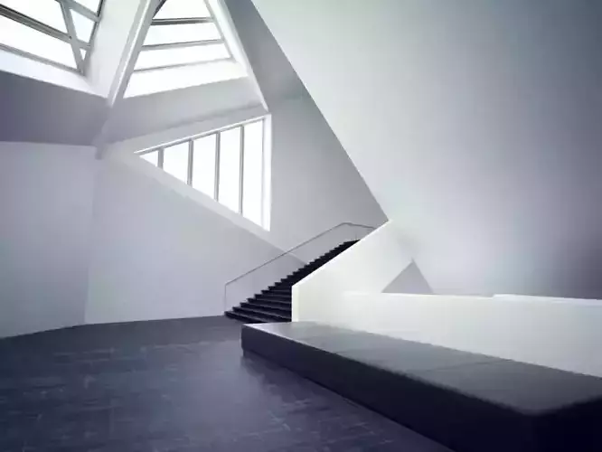 White Staircase Of An Art Gallery