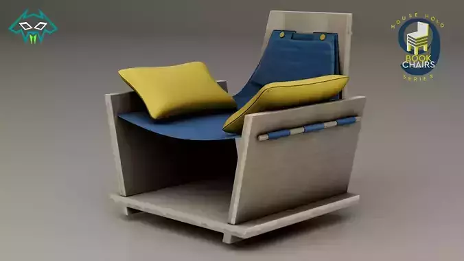 House Hold Series - 9 Book Chairs - Chair 6 3D model