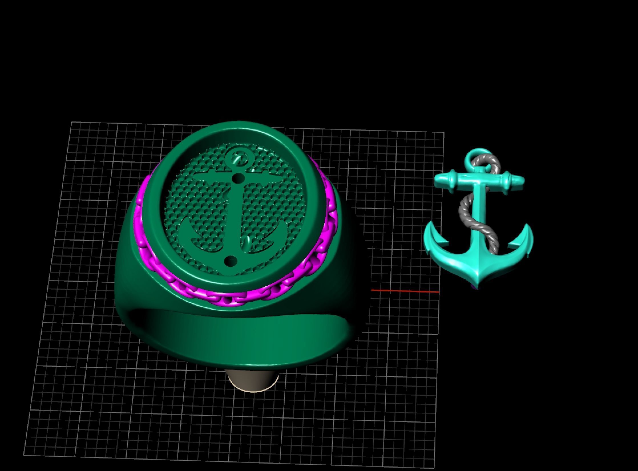 Anchor and Anchor ring 3D print model_5