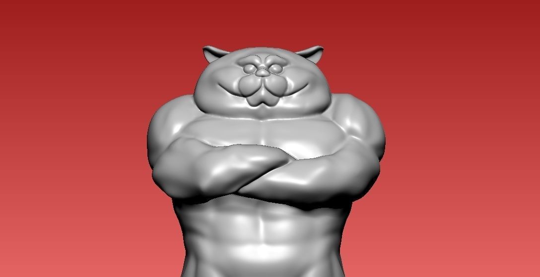 BODYBUILDER CAT - 3D PRINT - cnc 3D print model_1
