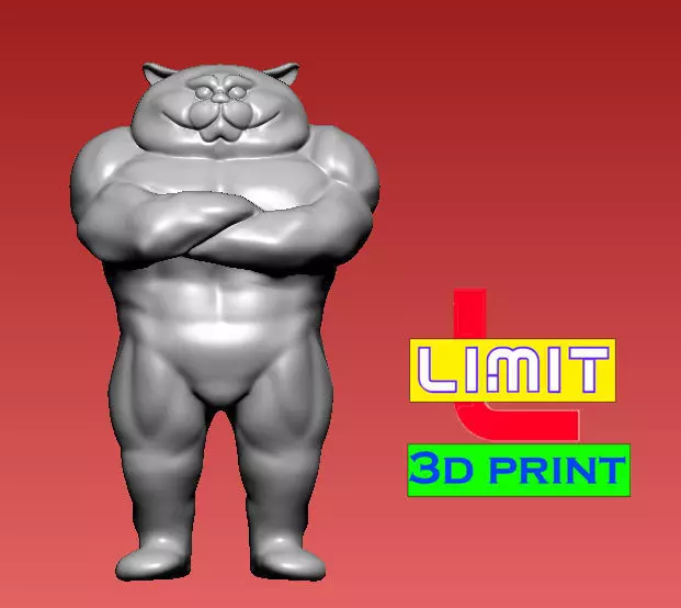 BODYBUILDER CAT - 3D PRINT - cnc 3D print model_0