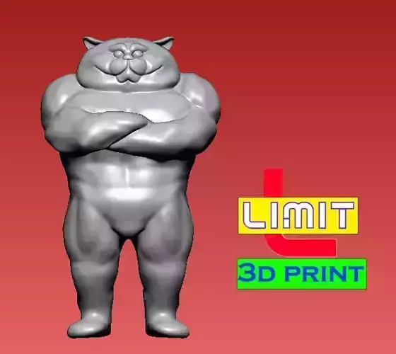 BODYBUILDER CAT - 3D PRINT - cnc 3D print model