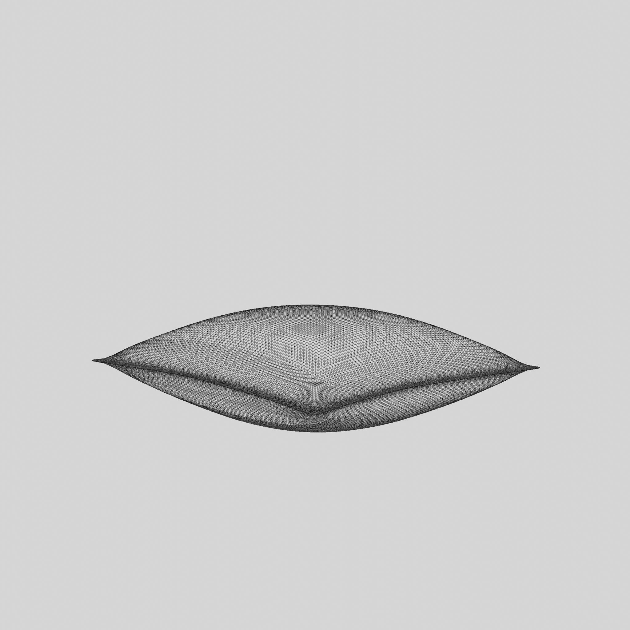 Pillow with washed linen pillowcase Low-poly 3D model_4