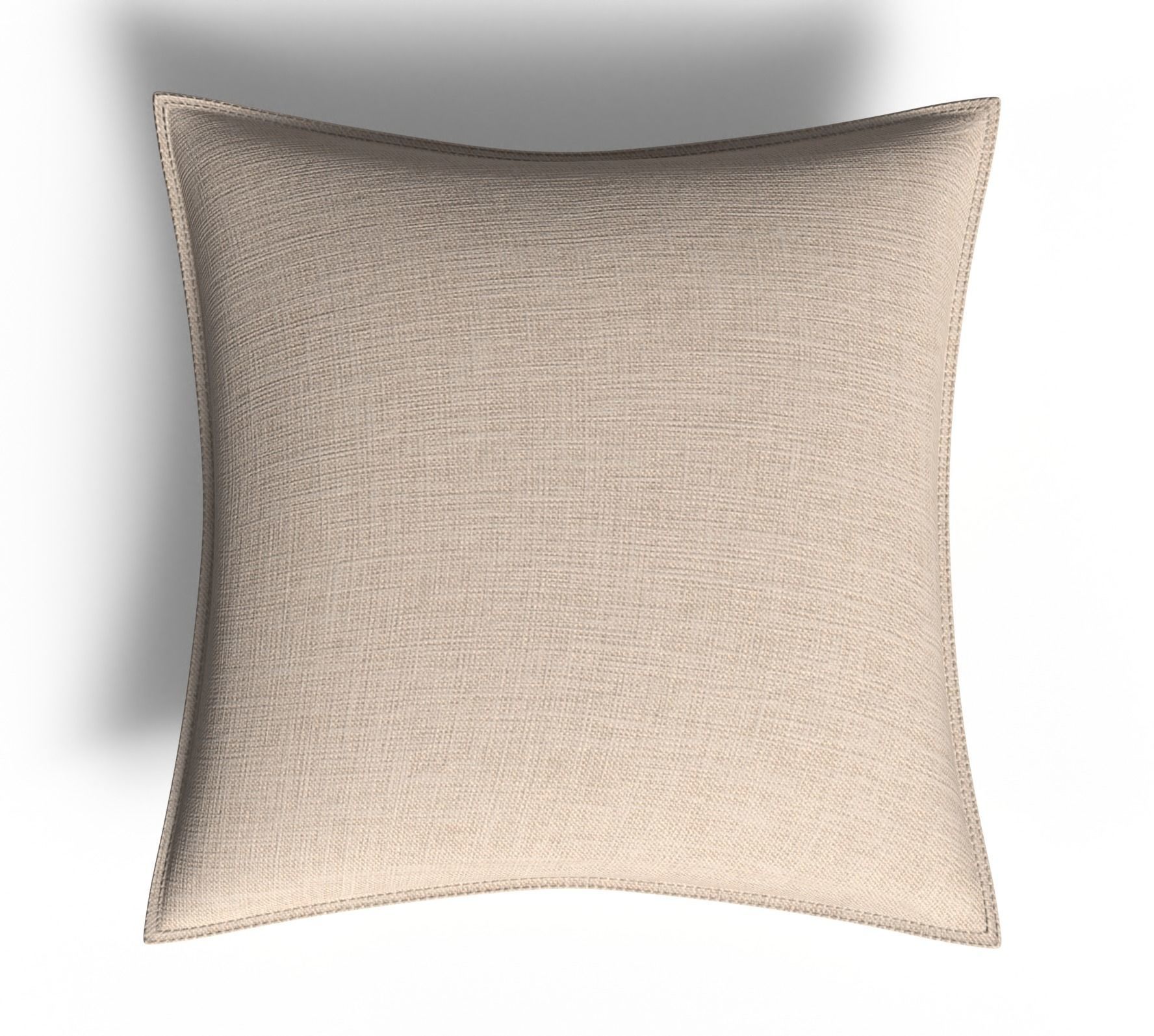 Pillow with washed linen pillowcase Low-poly 3D model_2