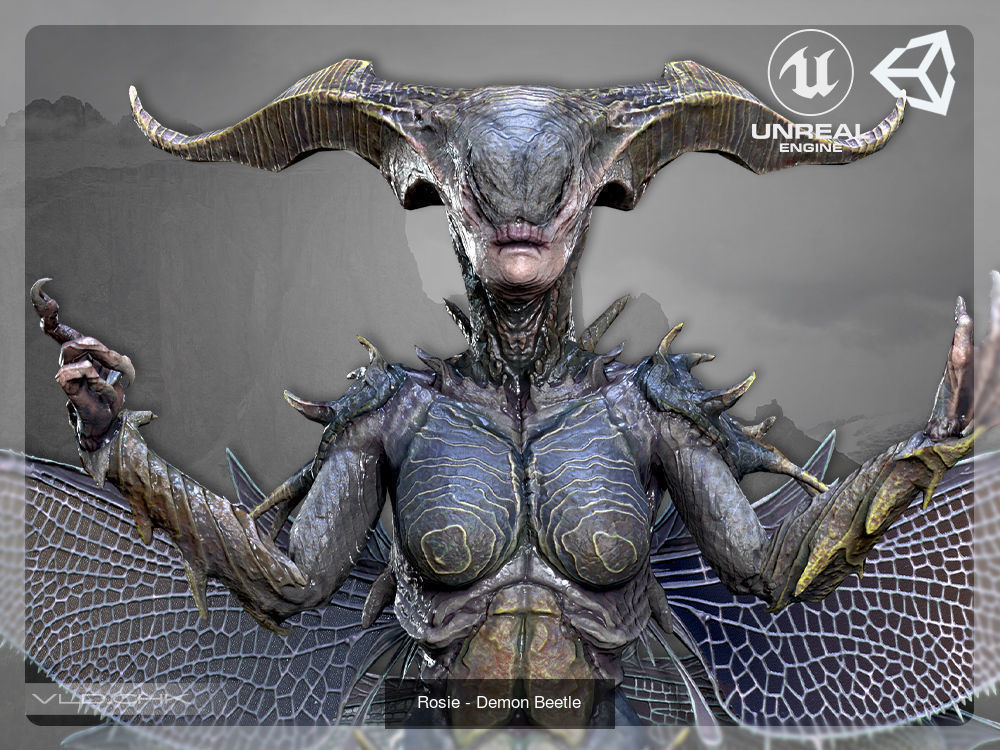 Beetles - Demons Pack 3D Model Collection_7