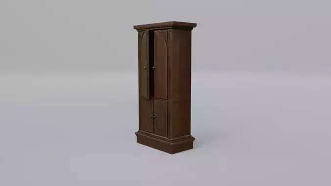 Wardrobe tall wooden cabinet