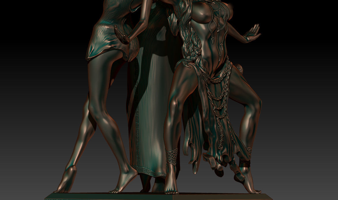 Hecate statue of demon 3D print model_1
