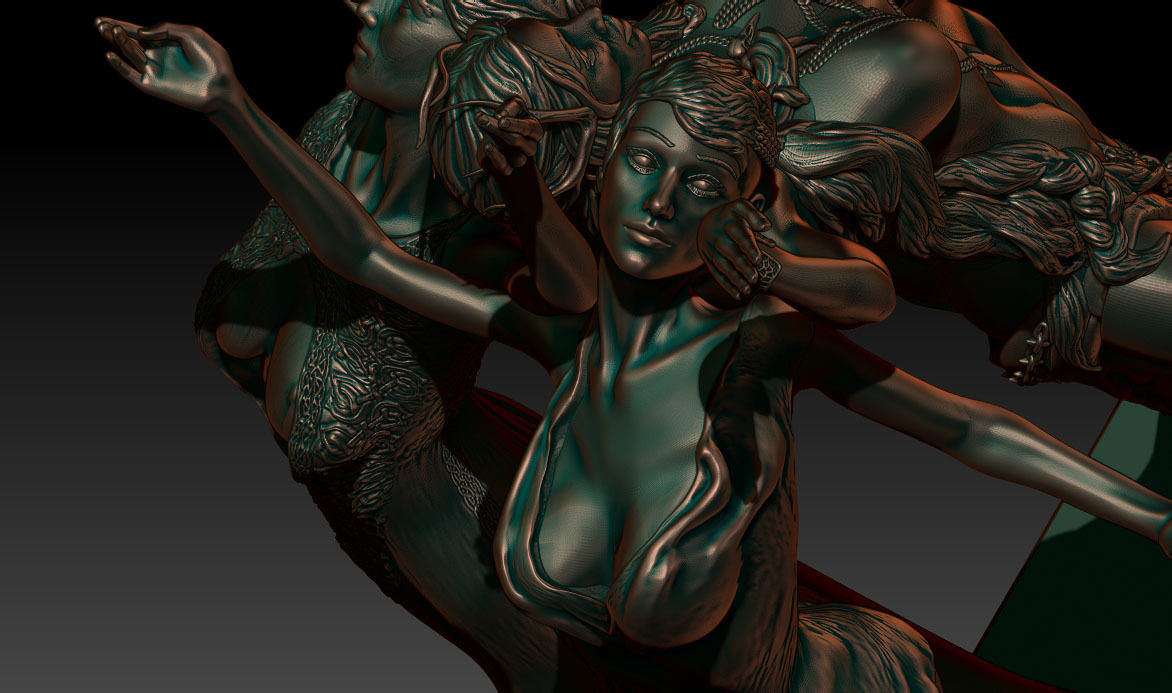 Hecate statue of demon 3D print model_11