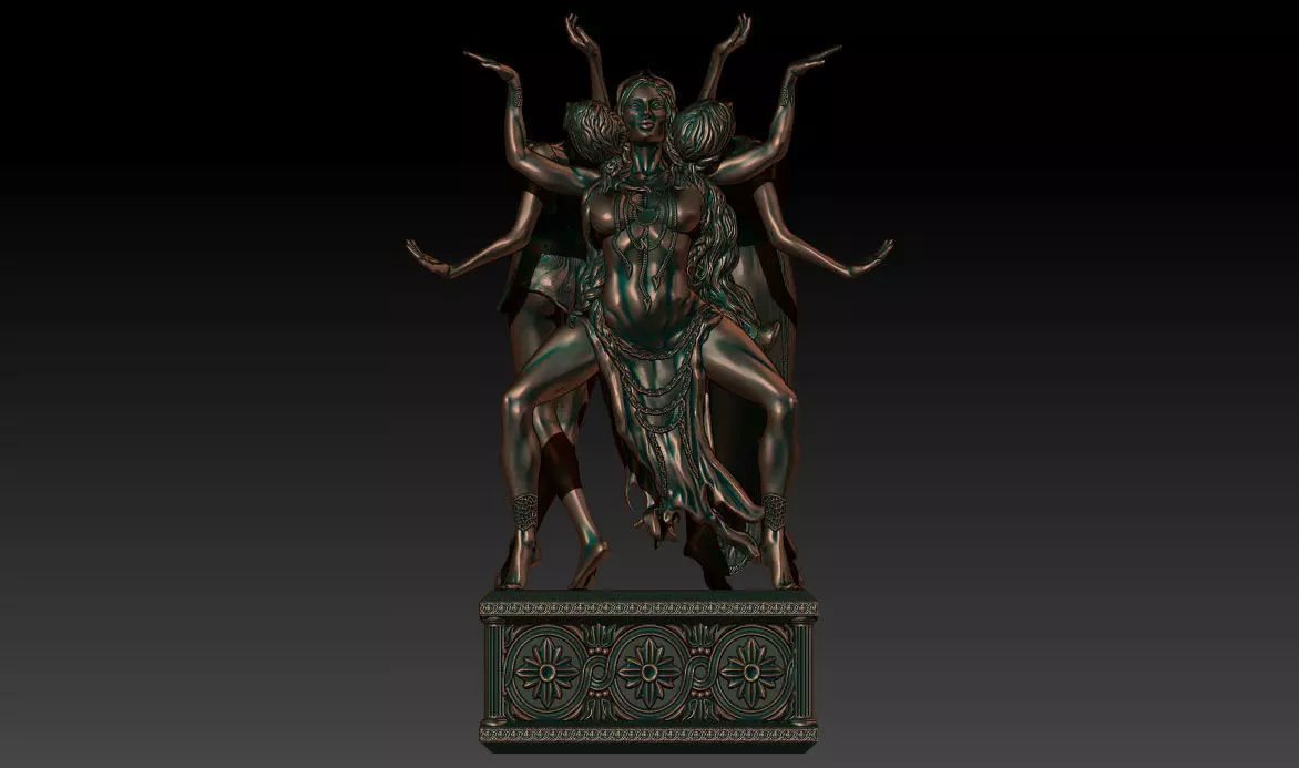 Hecate statue of demon 3D print model_0